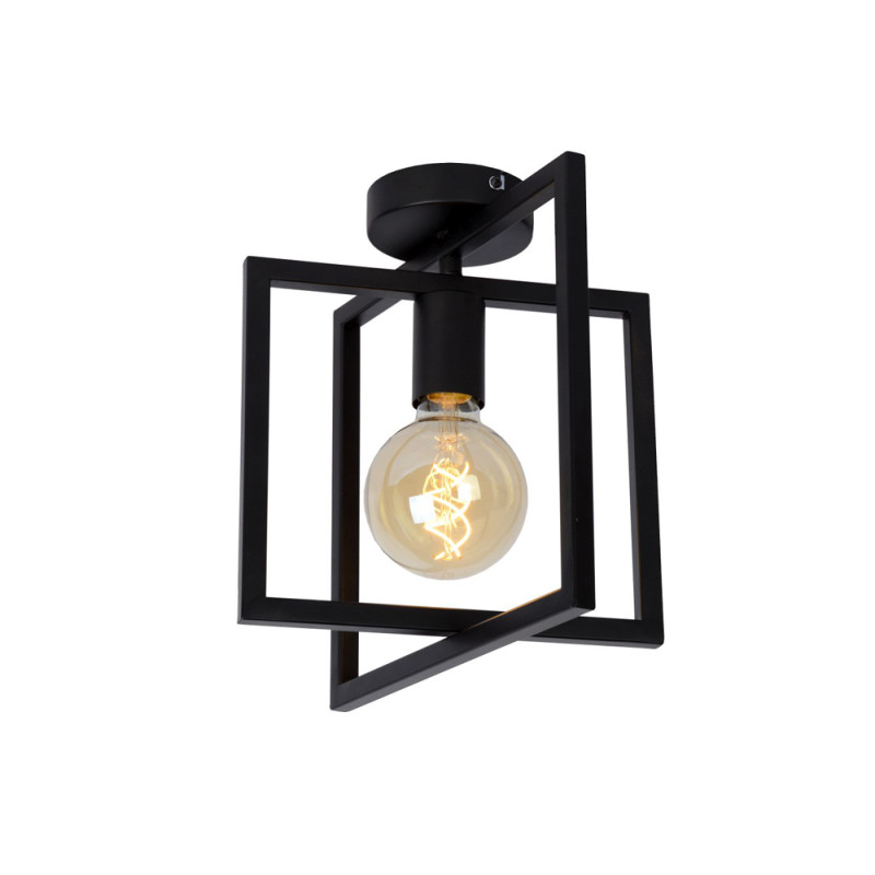 Plafonnier Luuk noir E27 40 W LUCIDE