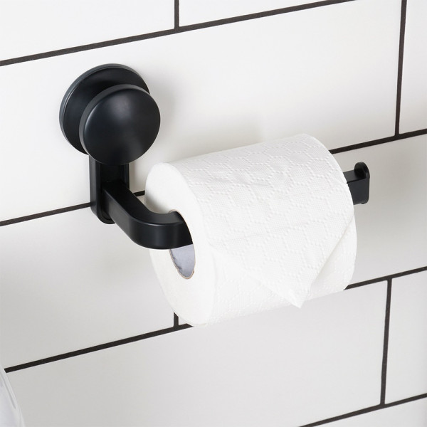 Uchwyt na papier toaletowy na przyssawkę czarny 16,5 cm