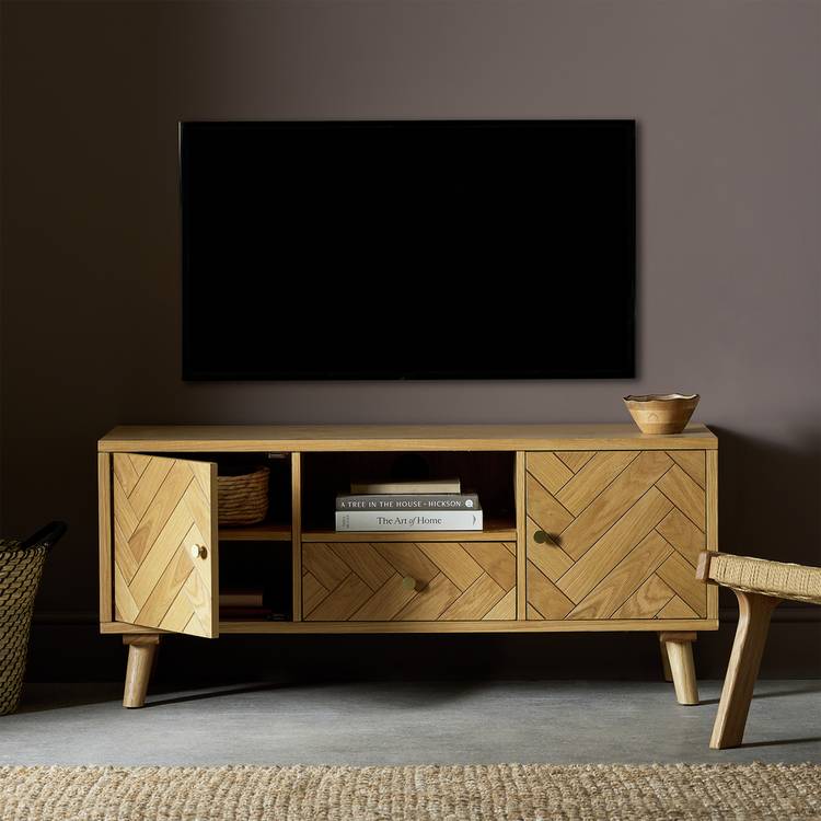 Habitat Afram 2 Door 1 Drawer TV Unit - Natural