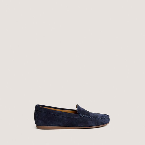 Mocassins à bouts carrésen cro?te marine | LIV