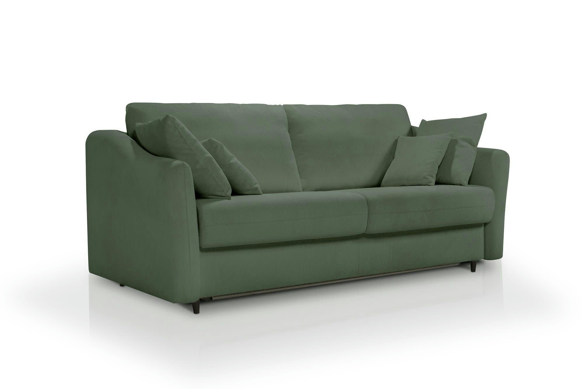 CAPELLA - Canapé droit convertible 3 places  en velours côtelé