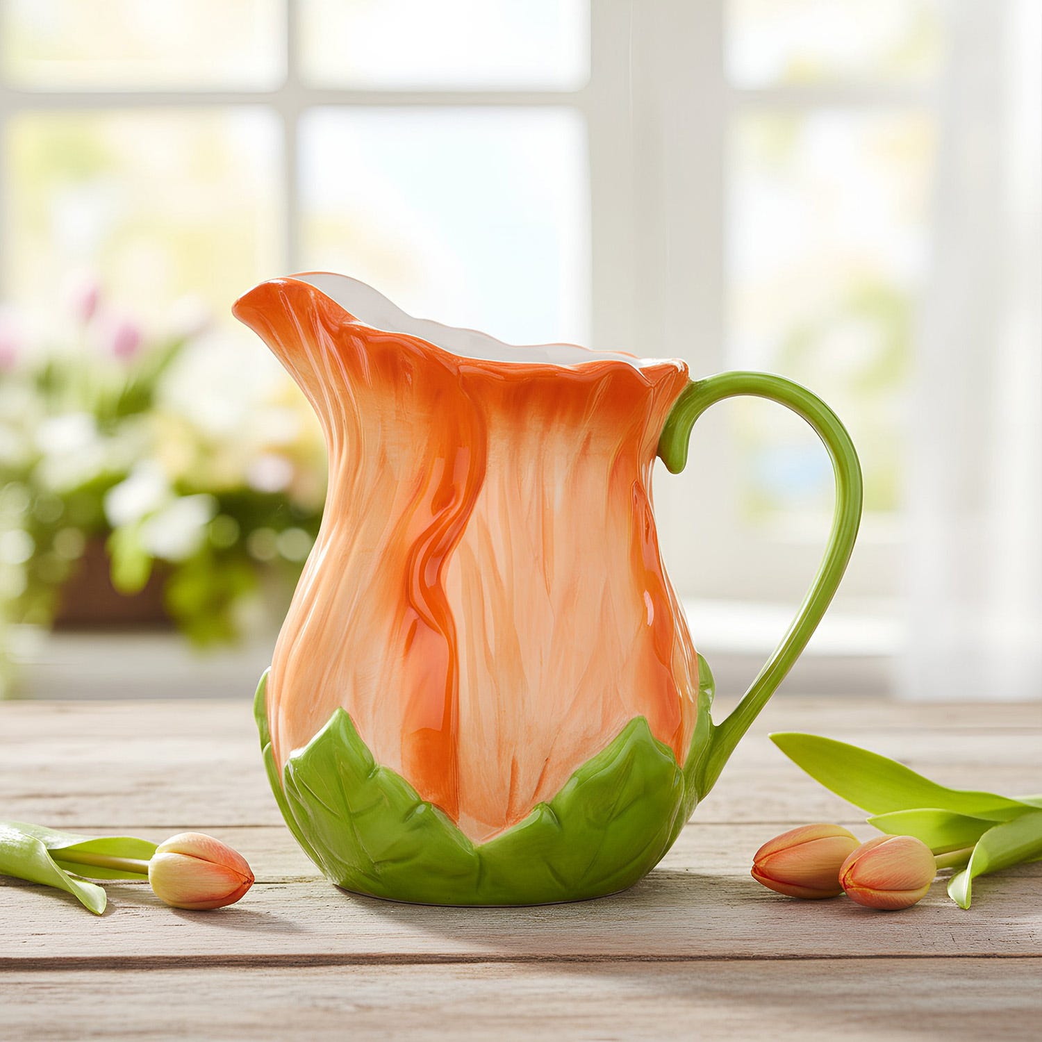 Brocca fiore arancione 1,4 L terracotta Florafruit