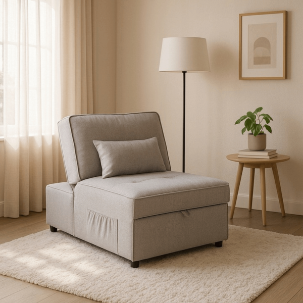 Amerykanka Fotel Rozkładany Do Spania Salonu Sofa Popiel IBERIS 80 cm