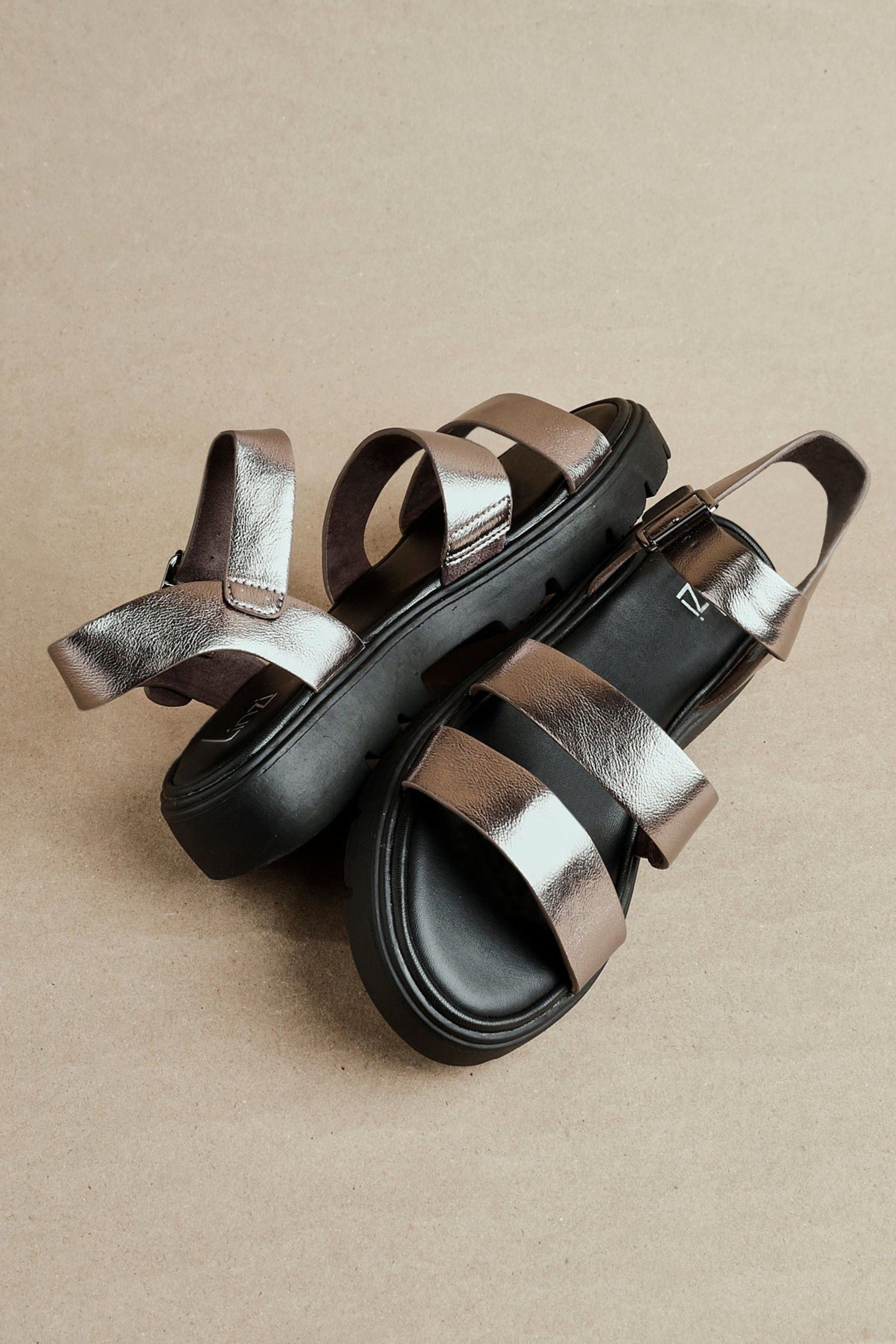 Linzi Ramona Pewter Gladiator Sandals