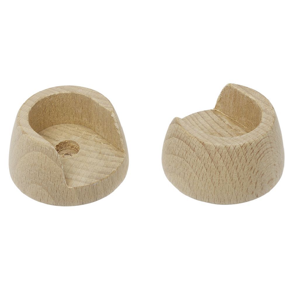 Support pour tringle naissance en bois naturel Ø28mm x2