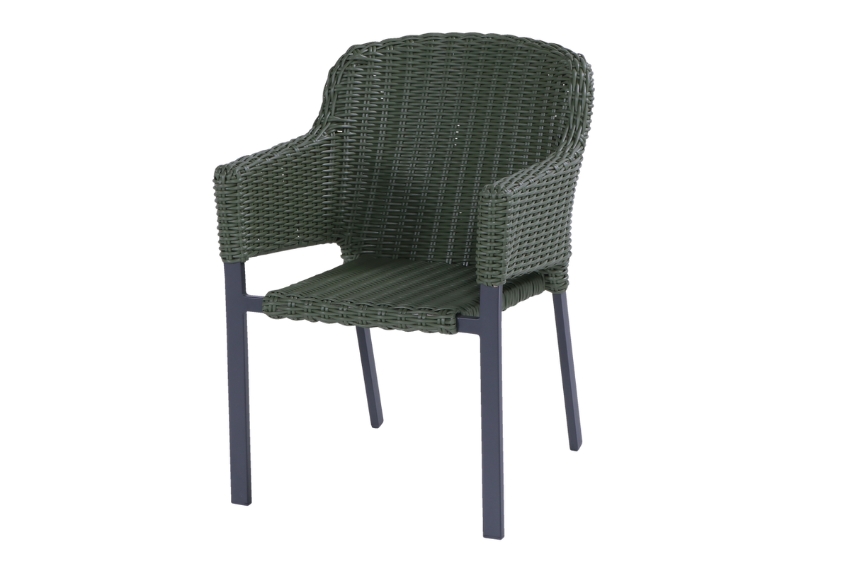 Hartman Tuinstoel Cairo - Groen Wicker - Zithoogte 49cm