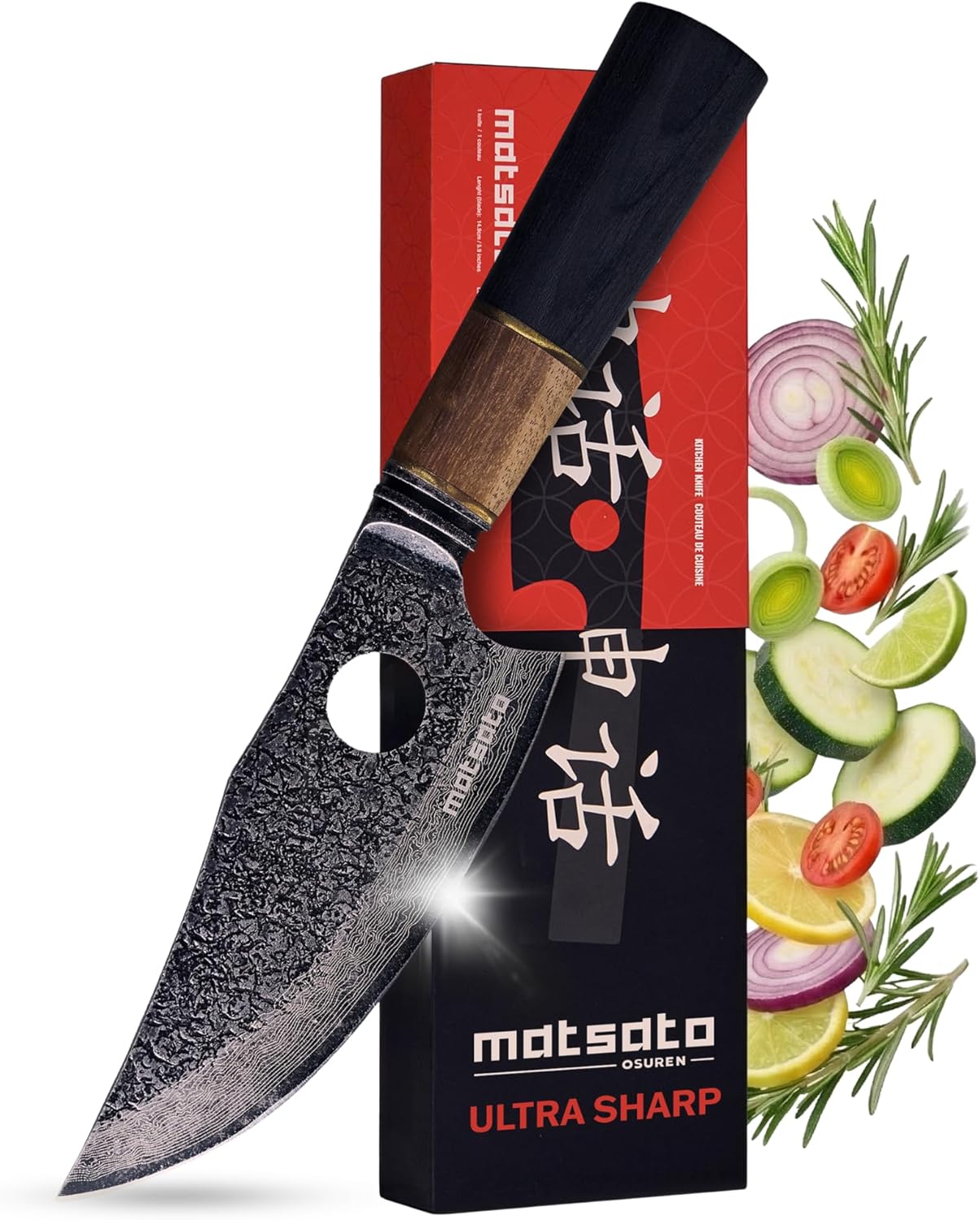 Matsato Osuren Chef Knife 6.3 Inch – Japanese Stainless Steel Kitchen Knife, Professional Chef’s Knife for Cooking, Meat Cutting Knife, Chopping Knife, Sharp Kitchen Knives for Cooking & Food Prep