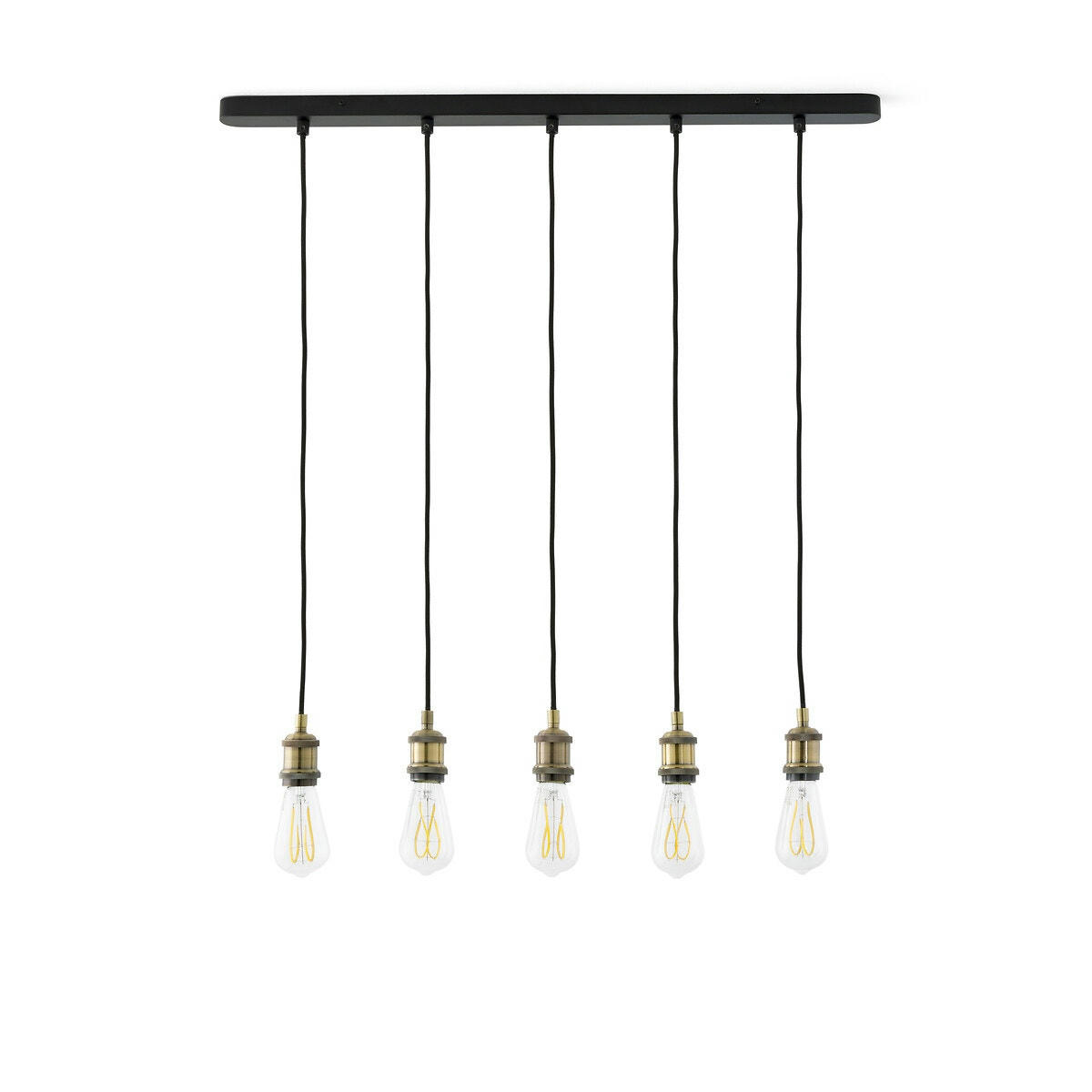 Suspension grappe métal fer et tissu, Palatina