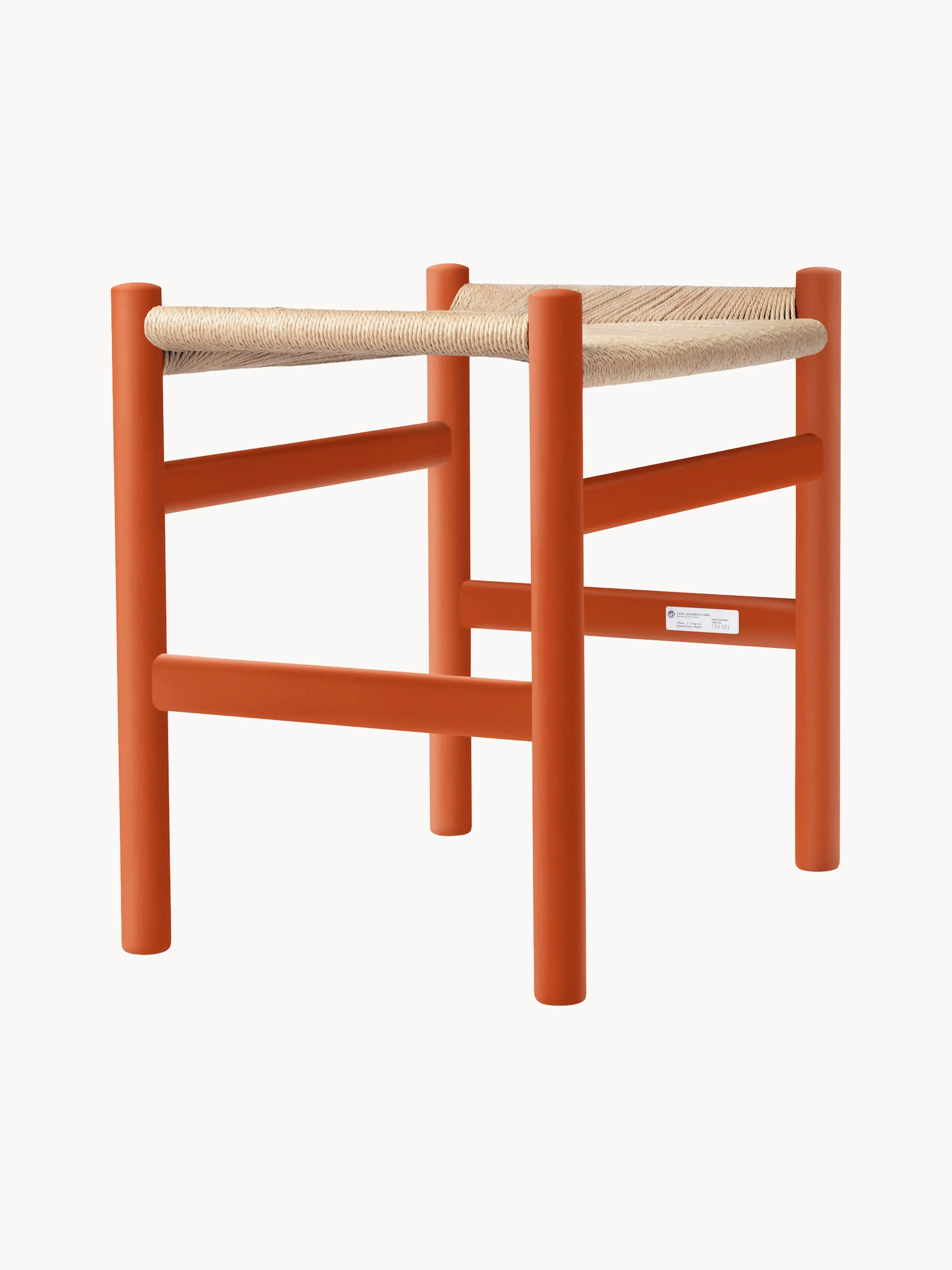 Hocker CH53 mit handgeflochtener Sitzfläche