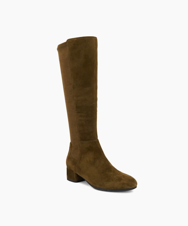 Tayla Khaki - Stretch Knee-High Boots