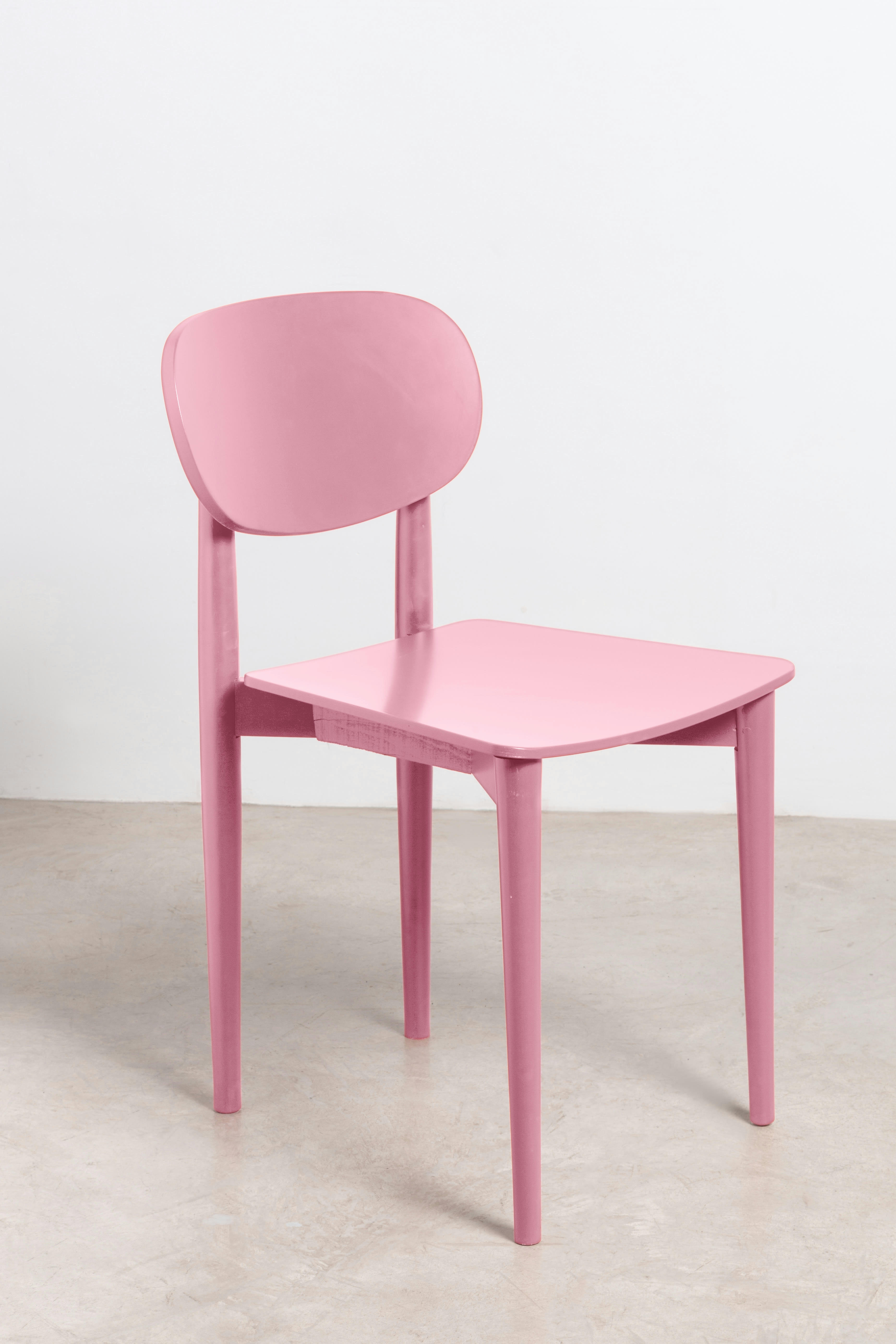 SANDRO - Chaise en bois de hêtre massif rose