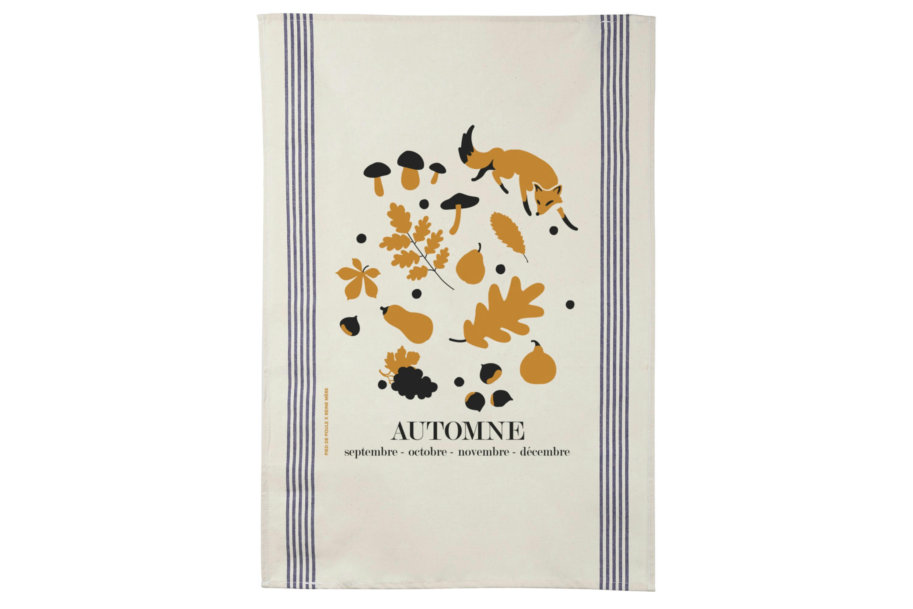 - Torchon en coton naturel automne