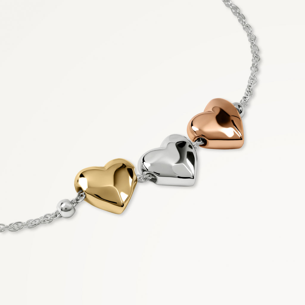 Love Lane - Mixed Plated Heart Bracelet