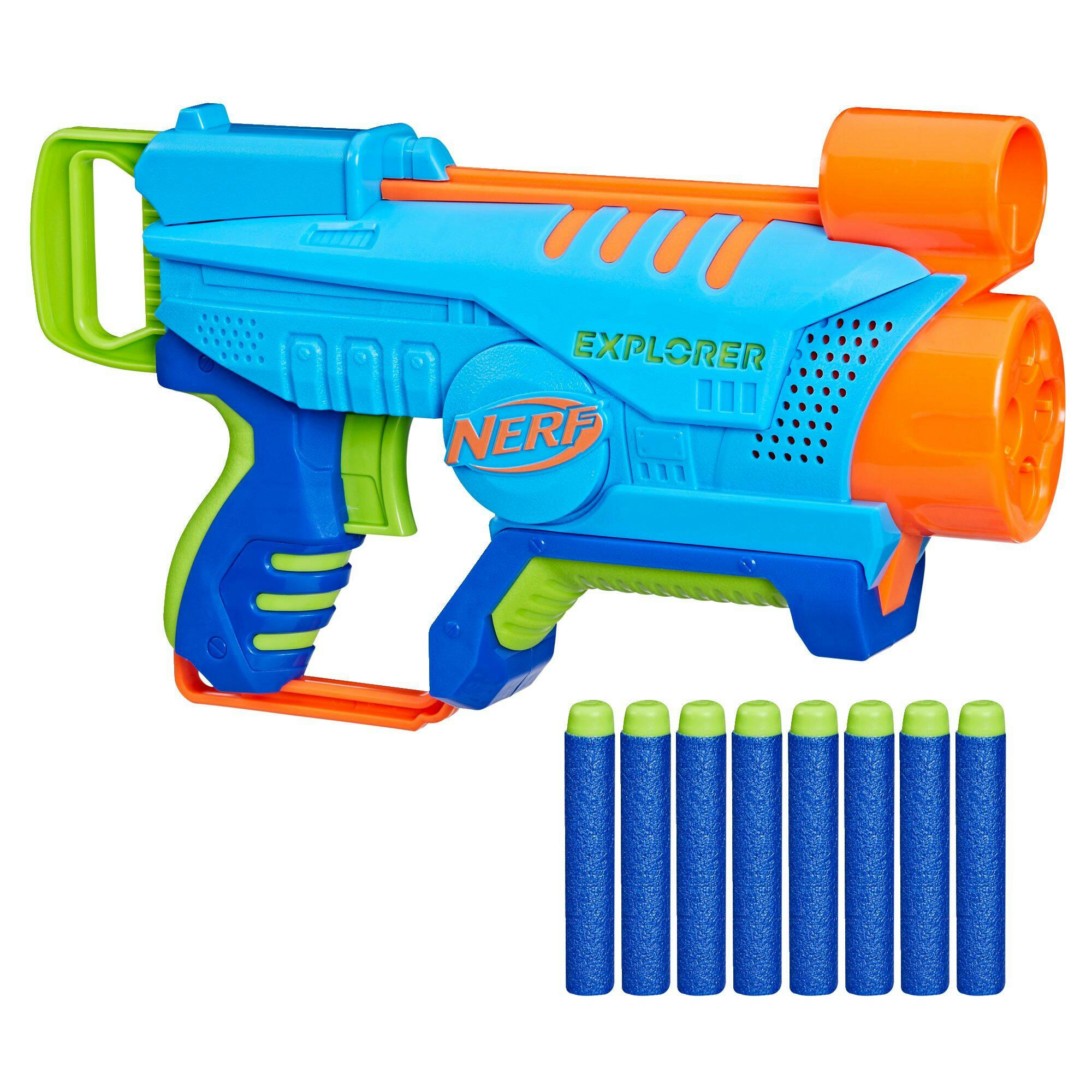 NERF Elite 2.0 Explorer Foam Dart Blaster with 8 NERF Elite Foam Darts, Ages 6+