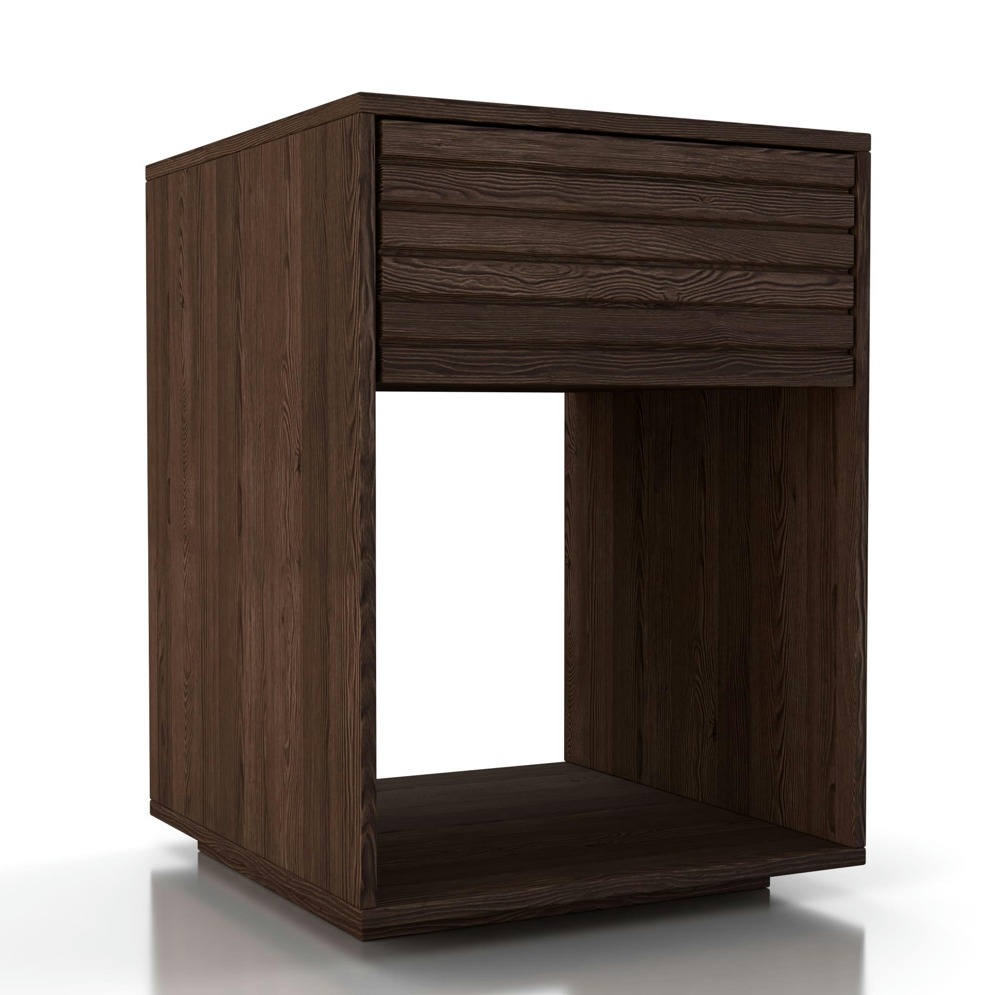 EMMA - Table de chevet en hêtre massif marron