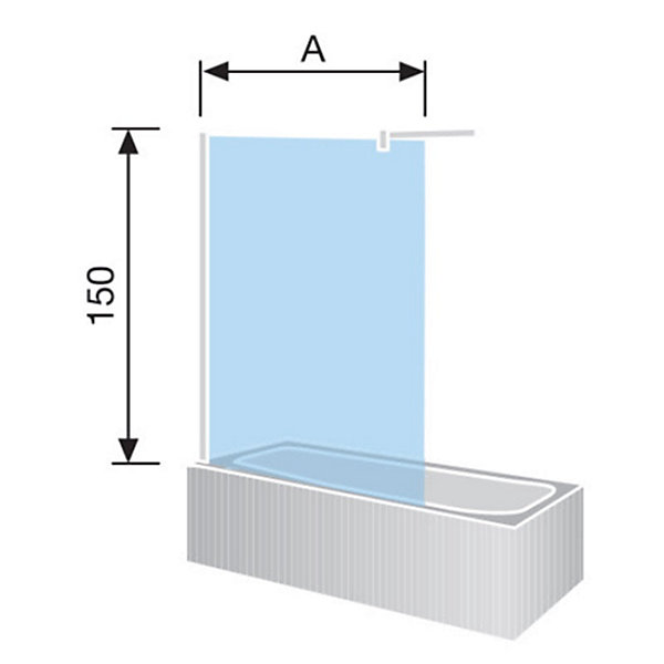Pare-baignoire fixe S300 85 x 150 cm