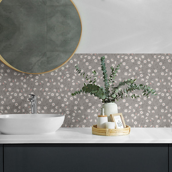 Panneau Mural Wallfluent 50x50 cm Motif Floral En Arrière-Plan 4 pièces
