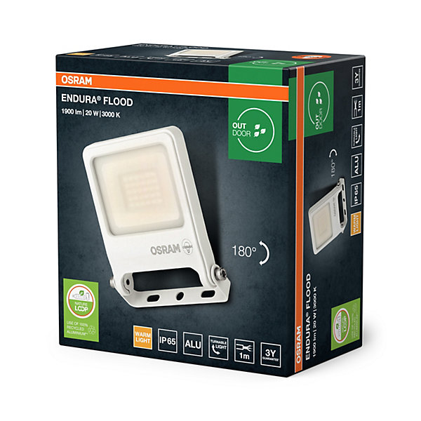 OSRAM Projecteur LEDENDURA FLOOD PC 20 W 3 000 K blanc