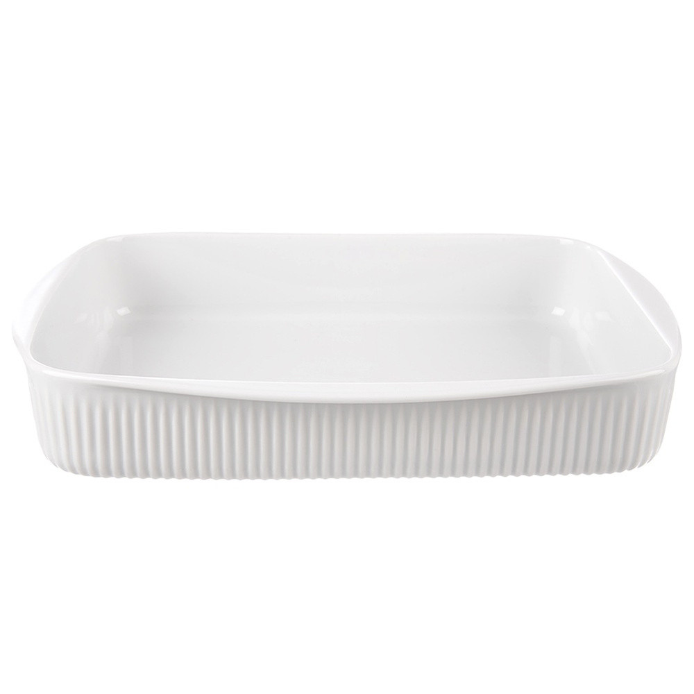 Naczynie żaroodporne porcelanowe białe 36,5x30x6 cm, 4 l