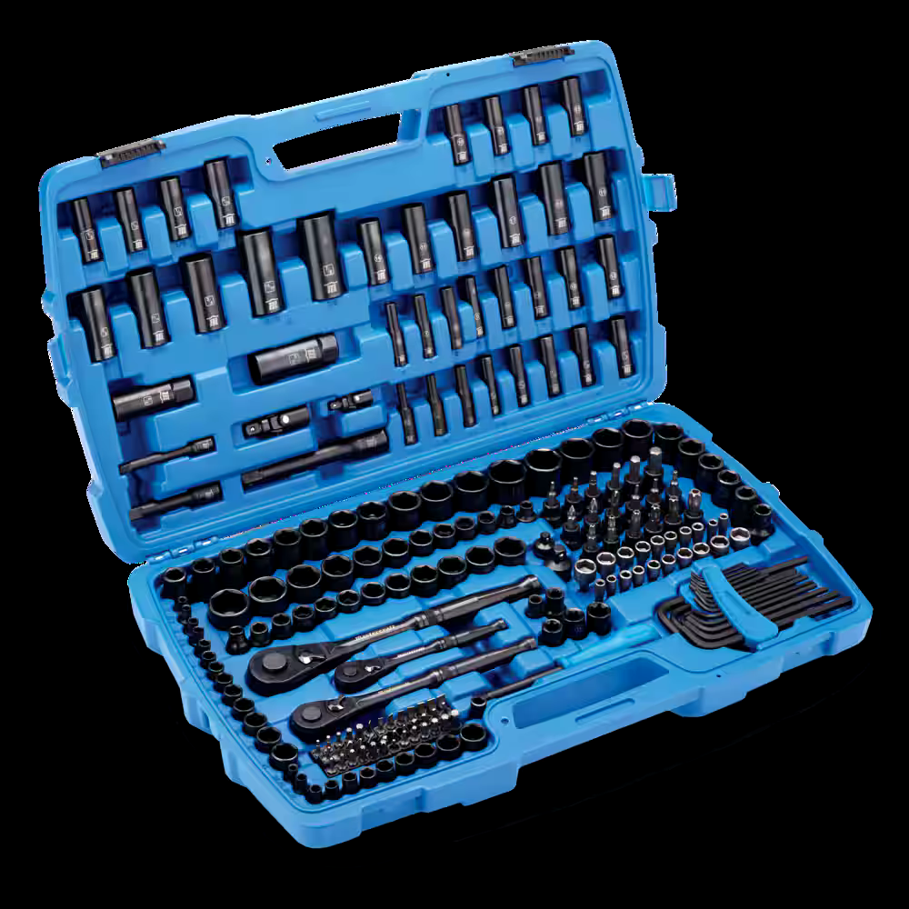 Mastercraft Socket Set, 229-pc, SAE / Metric, CRV, Black Steel Finish