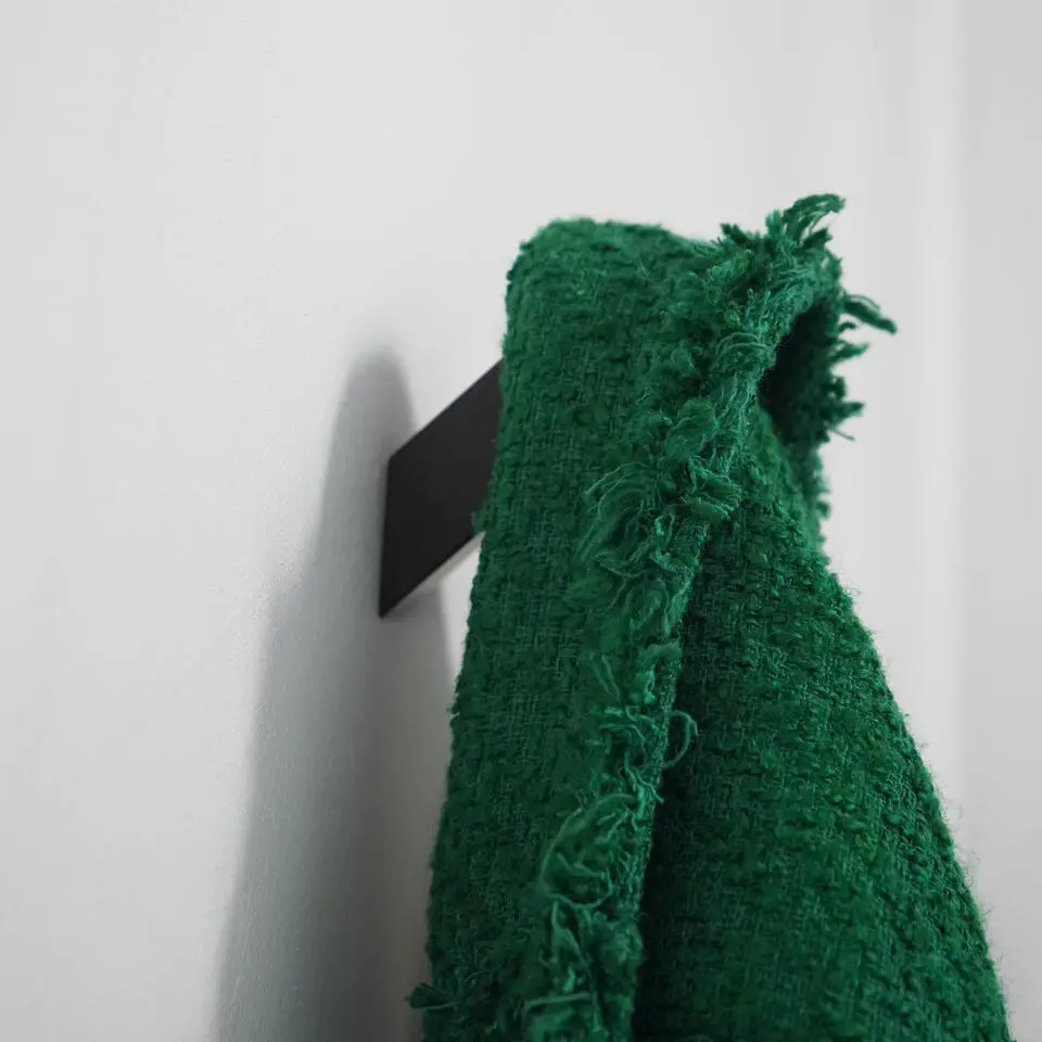 QUVIO Wandhaken - RVS - Zwart - Set van 4