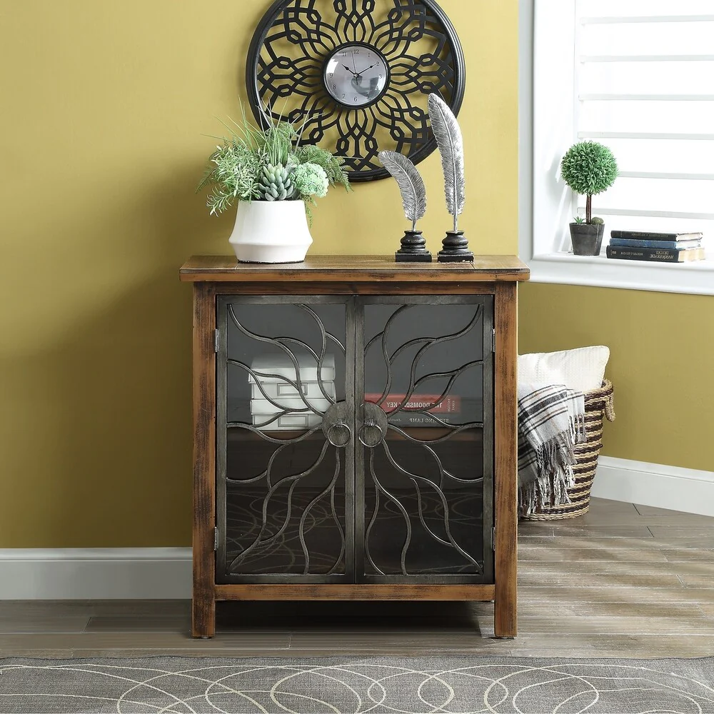 Nelson Natural and Black 2-shelf Cabinet