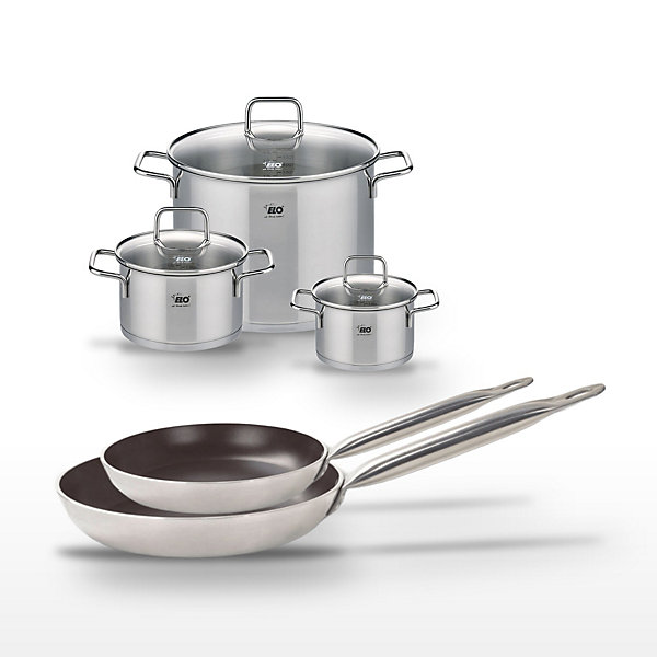 Lot Poêles 28/32cm &Faitouts 16/20/26cm Elo Bistro Line