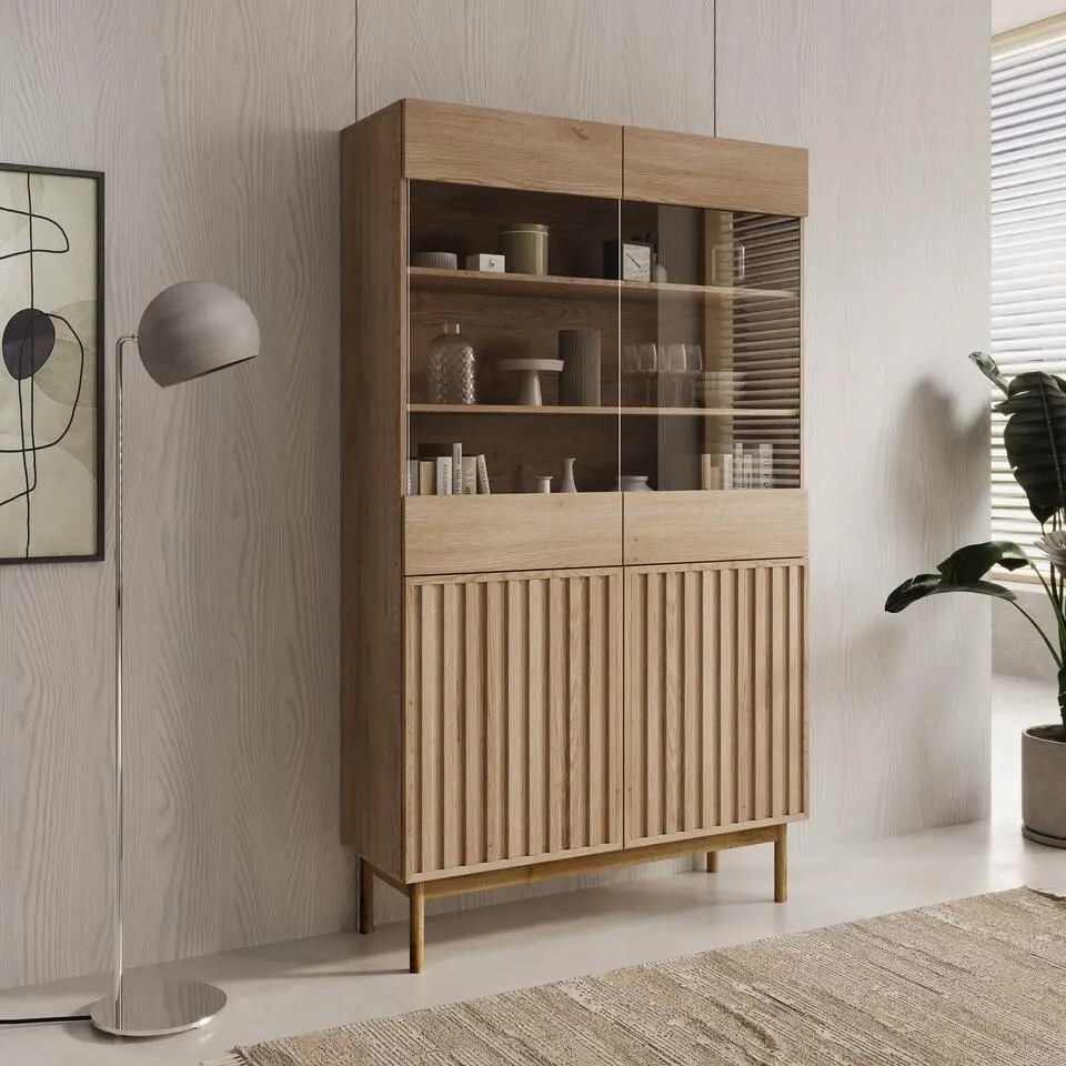 Meubella - Vitrinekast Storm - Eiken - 106 cm