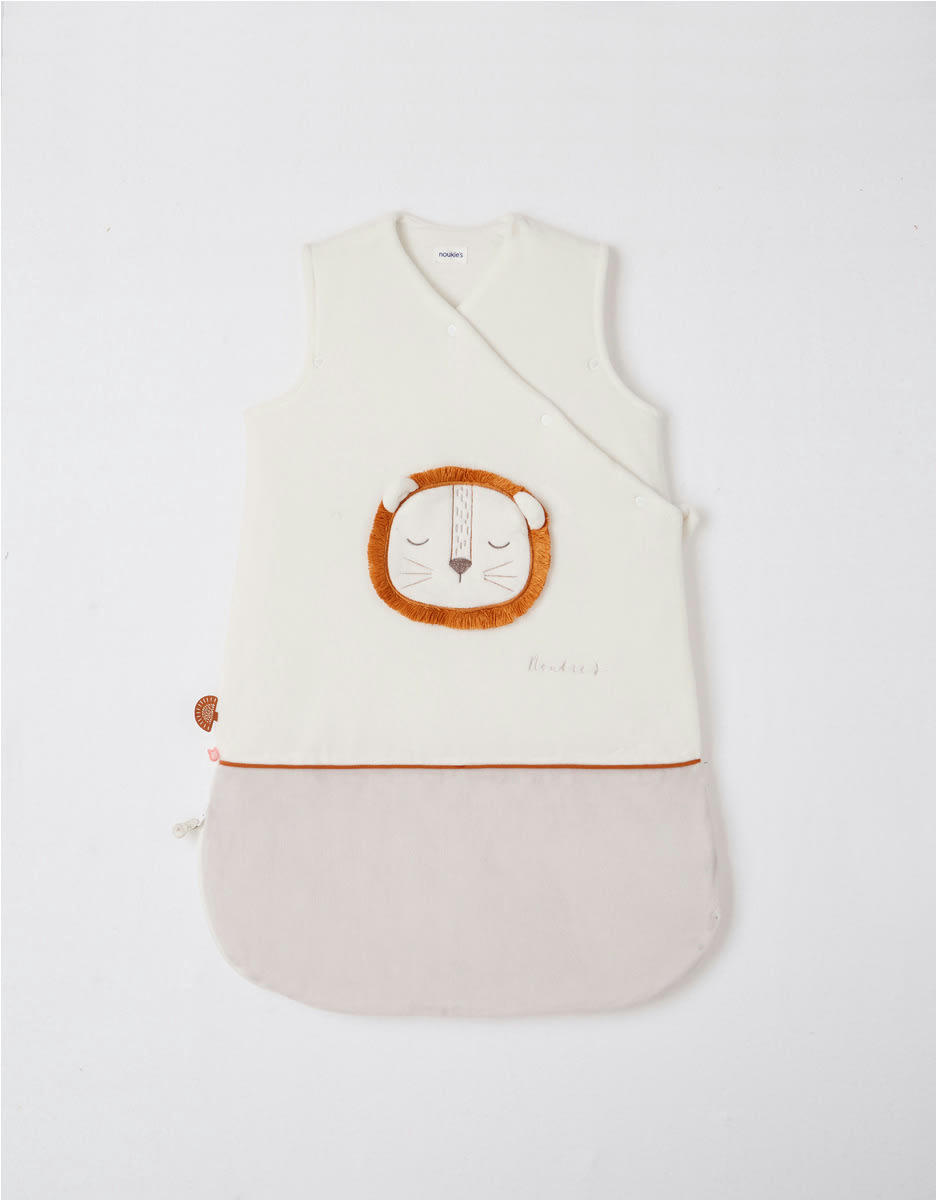 - Gigoteuse en Veloudoux écru et gris clair TOG 2.0 – 3.5  70 cm