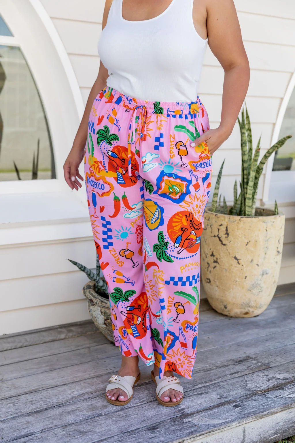 Gina Linen Blend Pant in Cin Cin