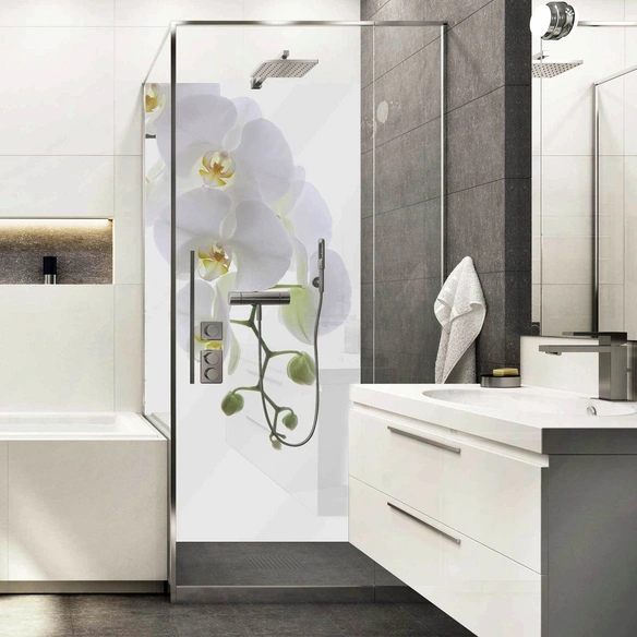 Badrückwand »Orchid Phala«, BxH:100 cm x 210 cm, weiß