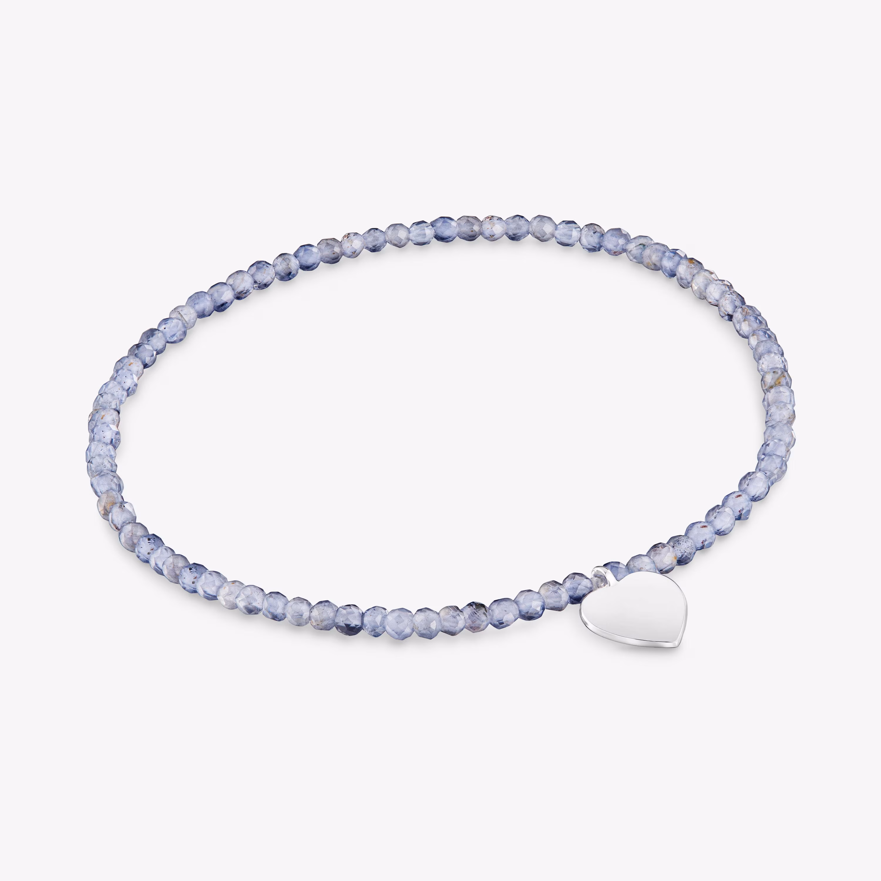 Pulsera elástica con iolitas y corazón de plata TOUS Motivos