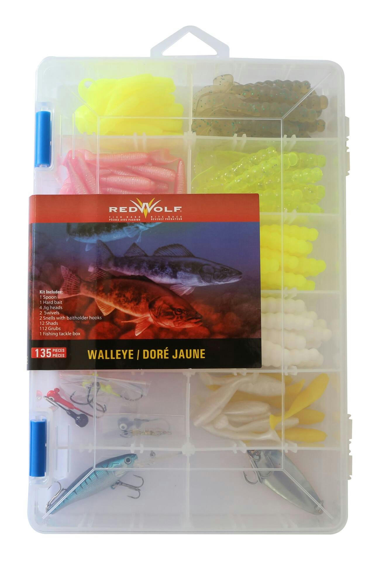 Red Wolf Walleye Lure Kit, 135-pc
