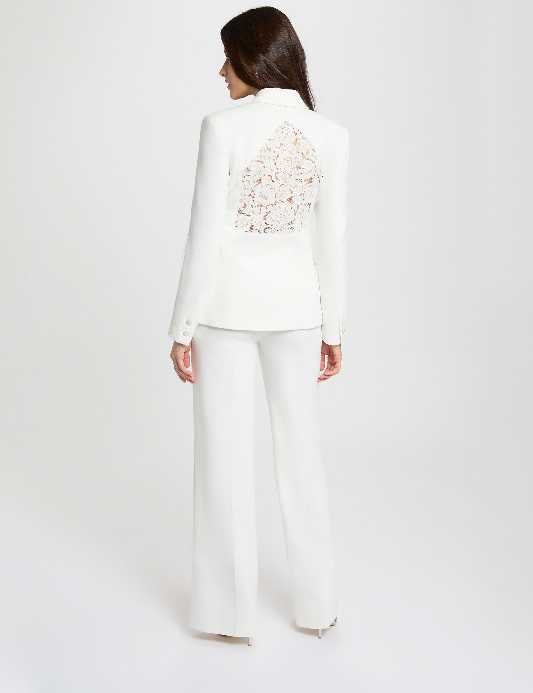 Fitted Lace Blazer White Women