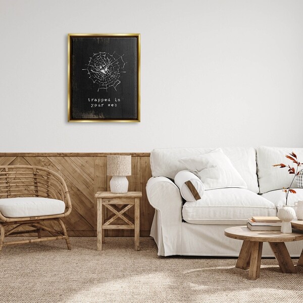 Stupell Trapped In Your Web Spider Framed Floater Canvas Wall Art, Design by Lil' Rue