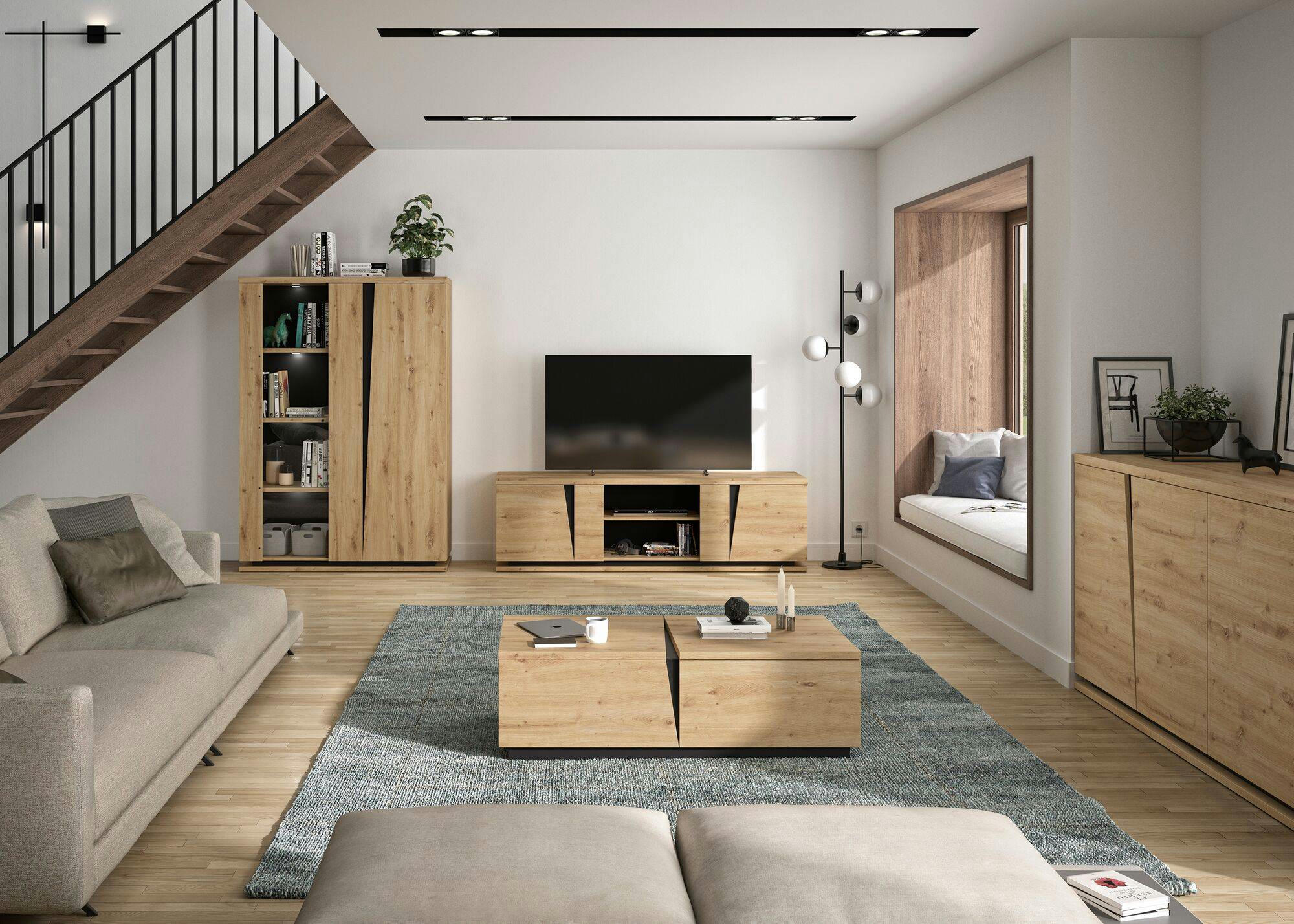 GALICE - Meuble TV effet bois