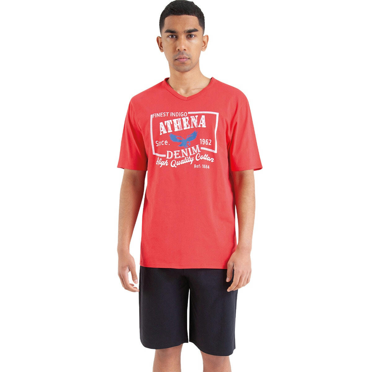 Pyjashort T-shirt col V