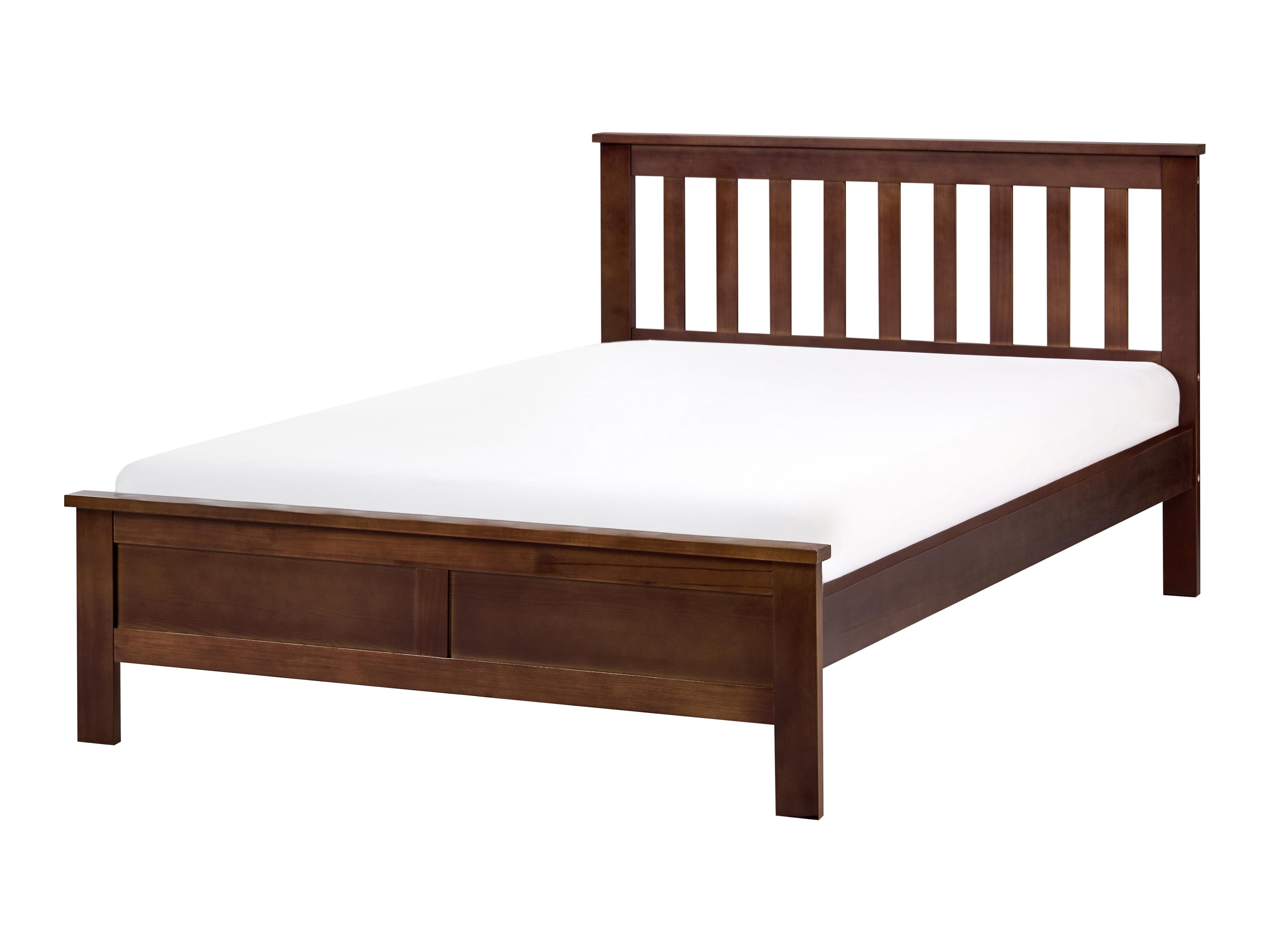 Bed Pine Wood MAYENNE 120 x 200 cm (EU Small Double) Dark Brown
