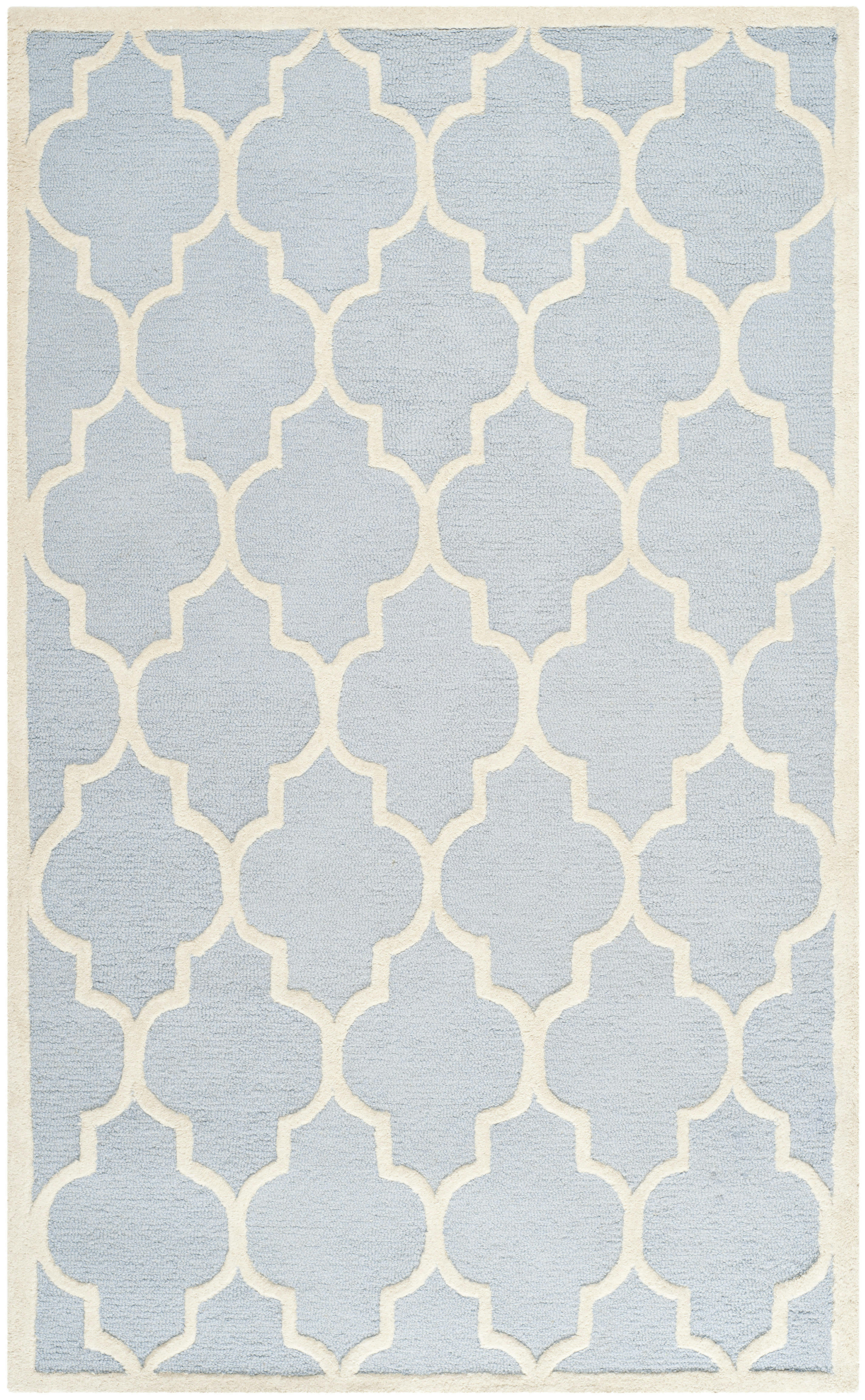 CAMBRIDGE - Tapis de salon interieur en bleu clair & ivoire, 152 x 244 cm