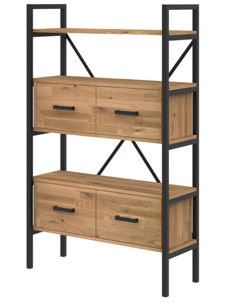 Regał dębowy Medium-Cabinet 160x80x30 cm LOFT z drzwiczkami K1-2