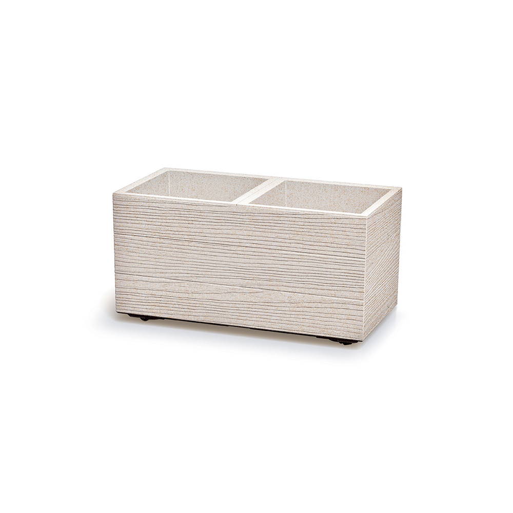 Donica ogrodowa 57 x 28,8 x 29 cm Madera Case ECO Wood biała PROSPERPLAST