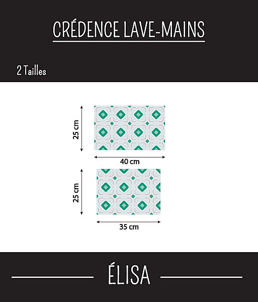 Crédence Lave-mains adhésive ELISA 40 cm x 25 cm Ma Nouvelle Déco