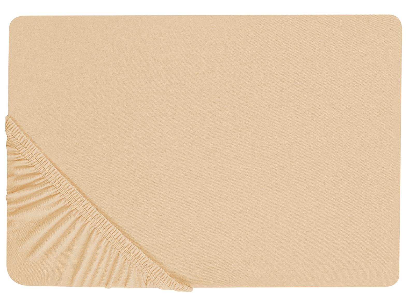 Fitted Sheet JANBU Cotton 140 x 200 cm Sand Beige