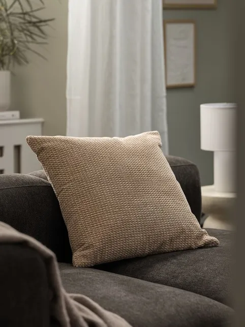 Pyntepudebetræk LIFIOL 50x50 creme/brun