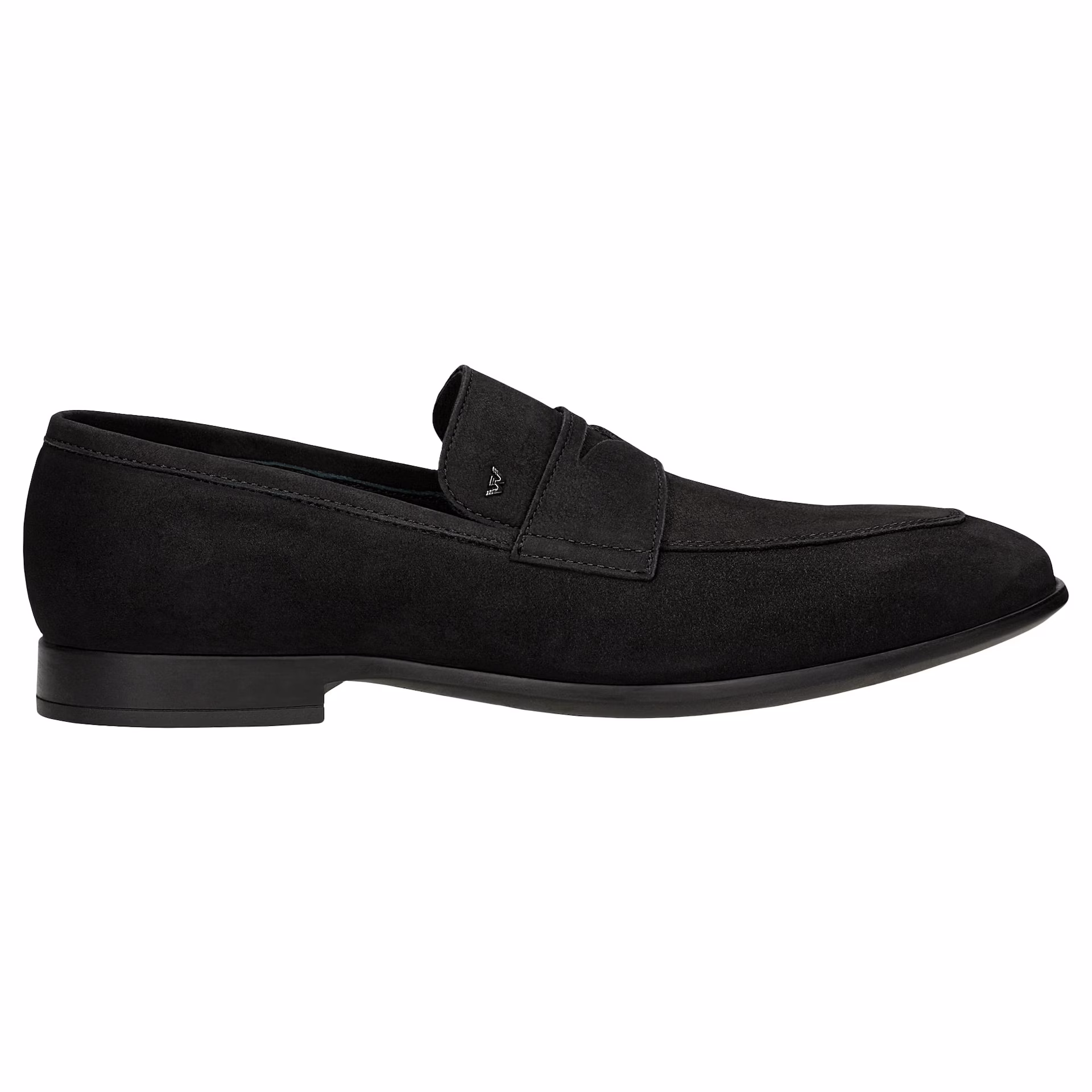 Czarne loafersy męskie z nubuku