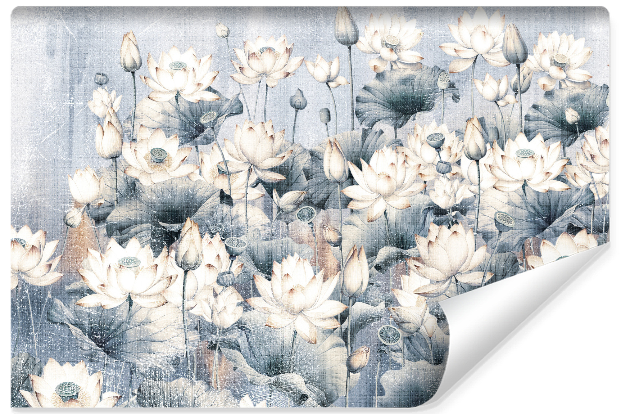 Fototapeta Kwiaty Lotosu W Stylu Vintage 90x60cm