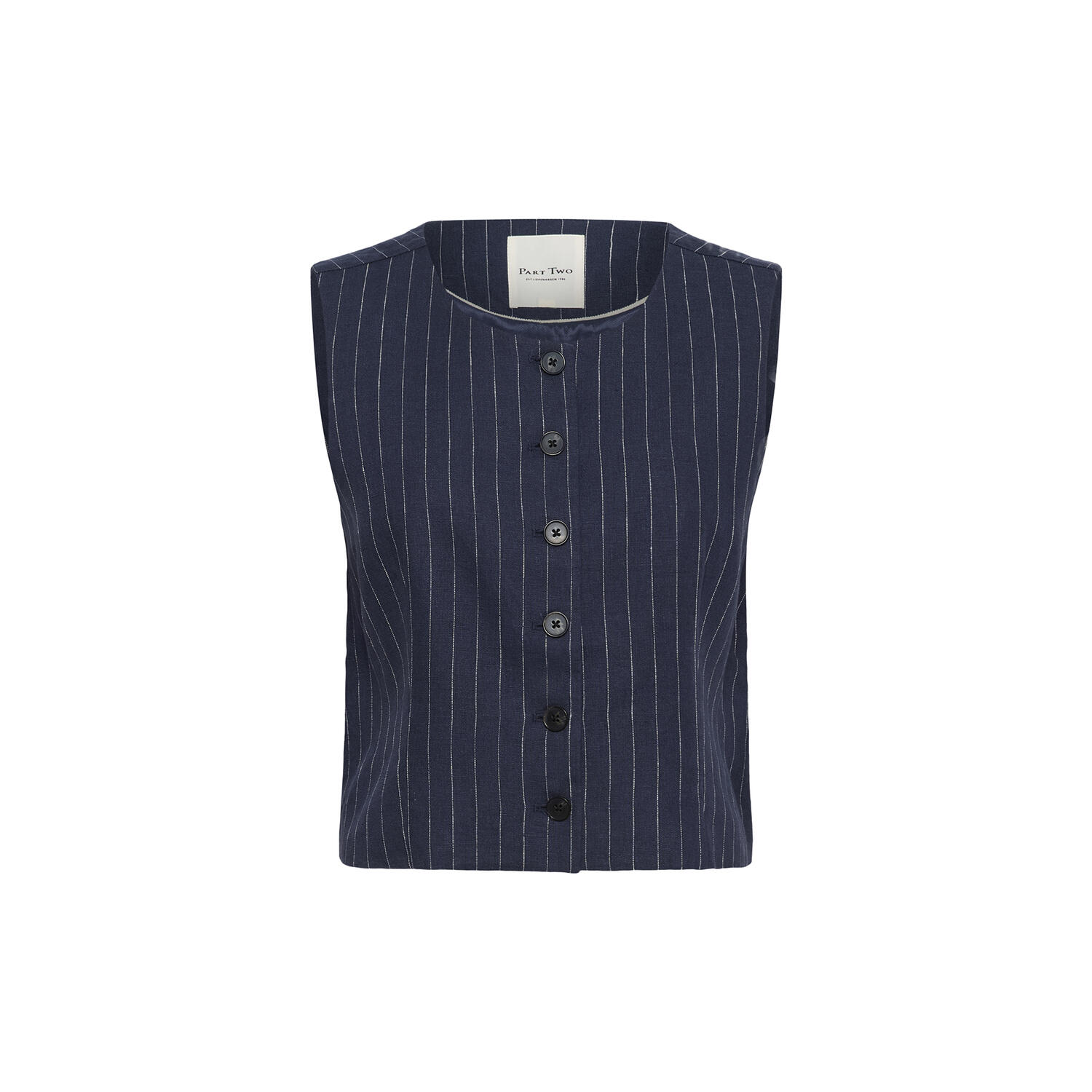 AzaniaPW Waistcoat, blue nights pinstripe