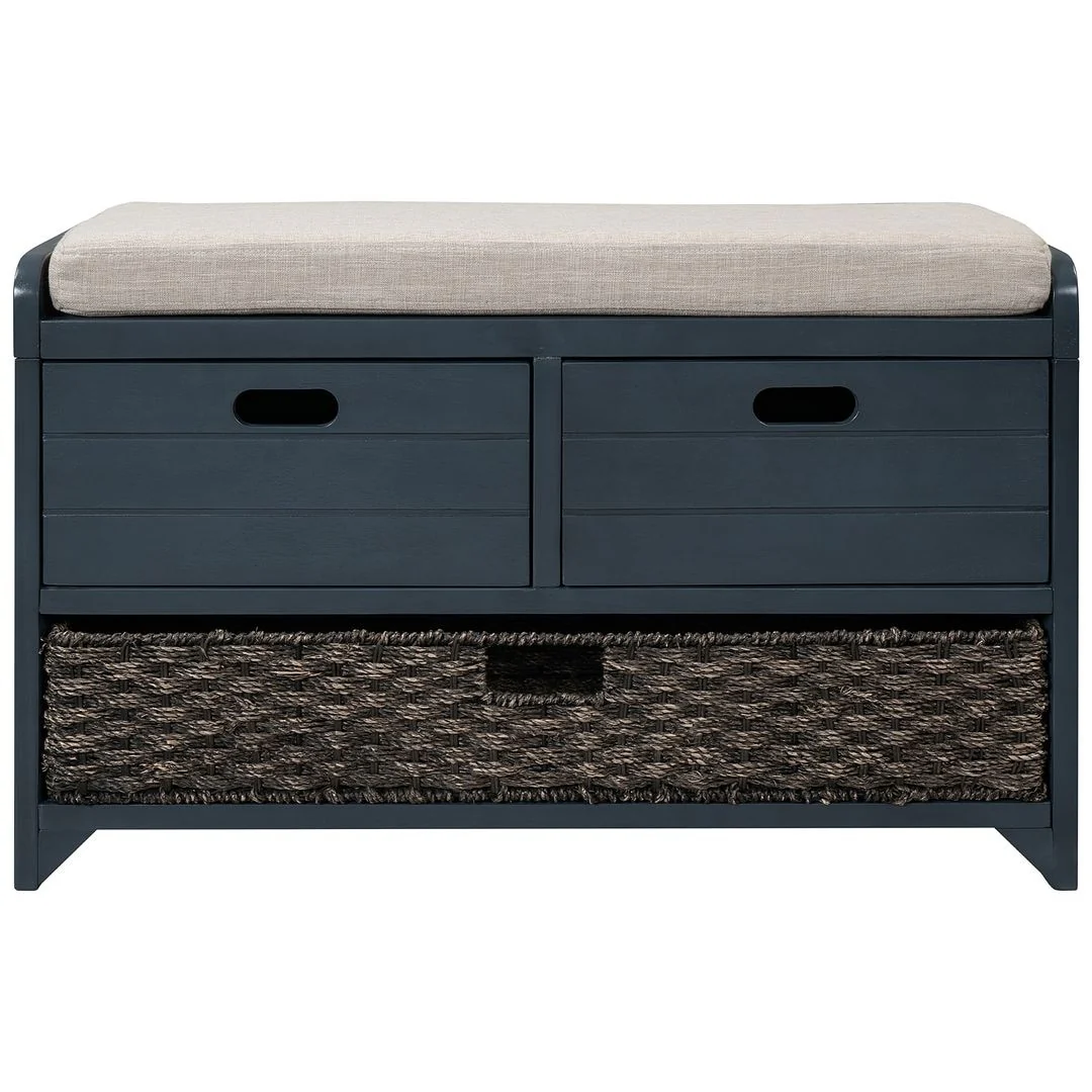 3-drawer Solid Wooden Storage Bench