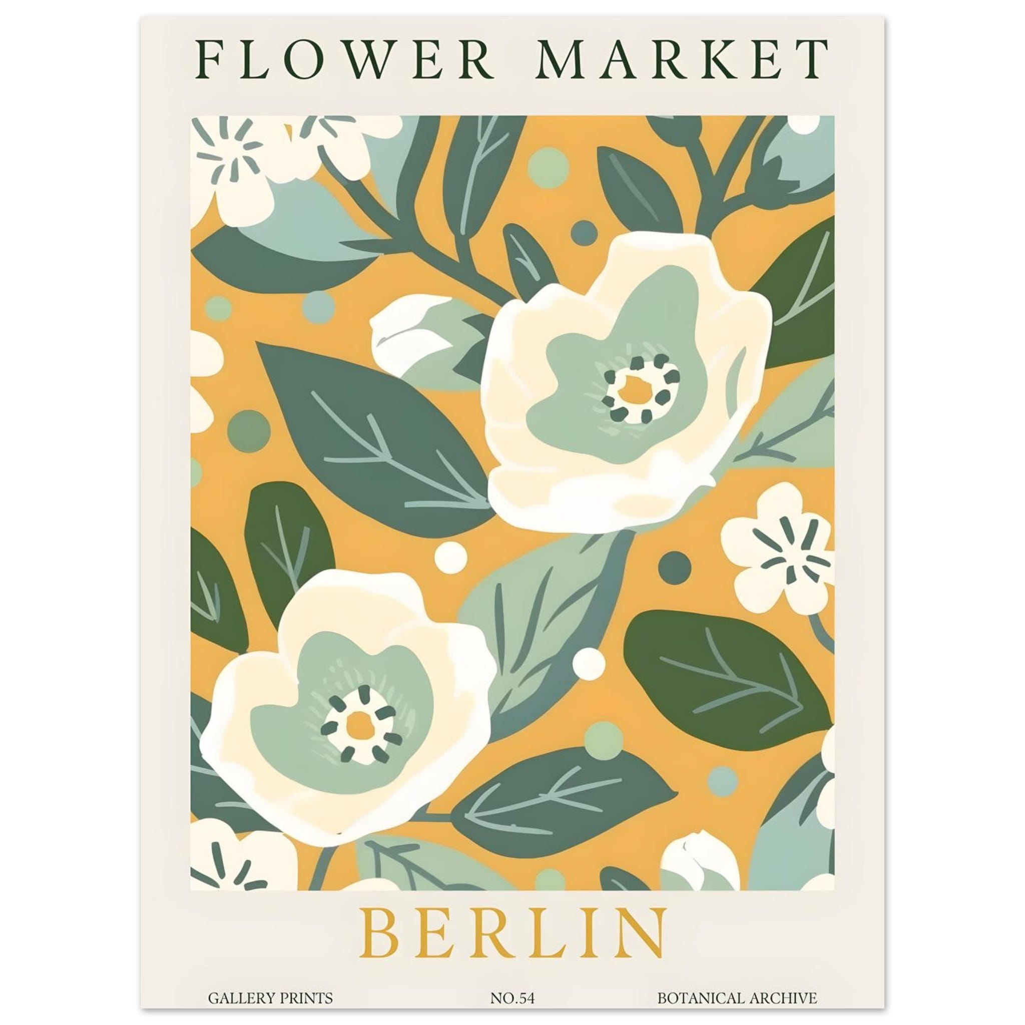 Artfulprints Poster Flower market - Berlin I  - 30x40 cm - Meerkleurig