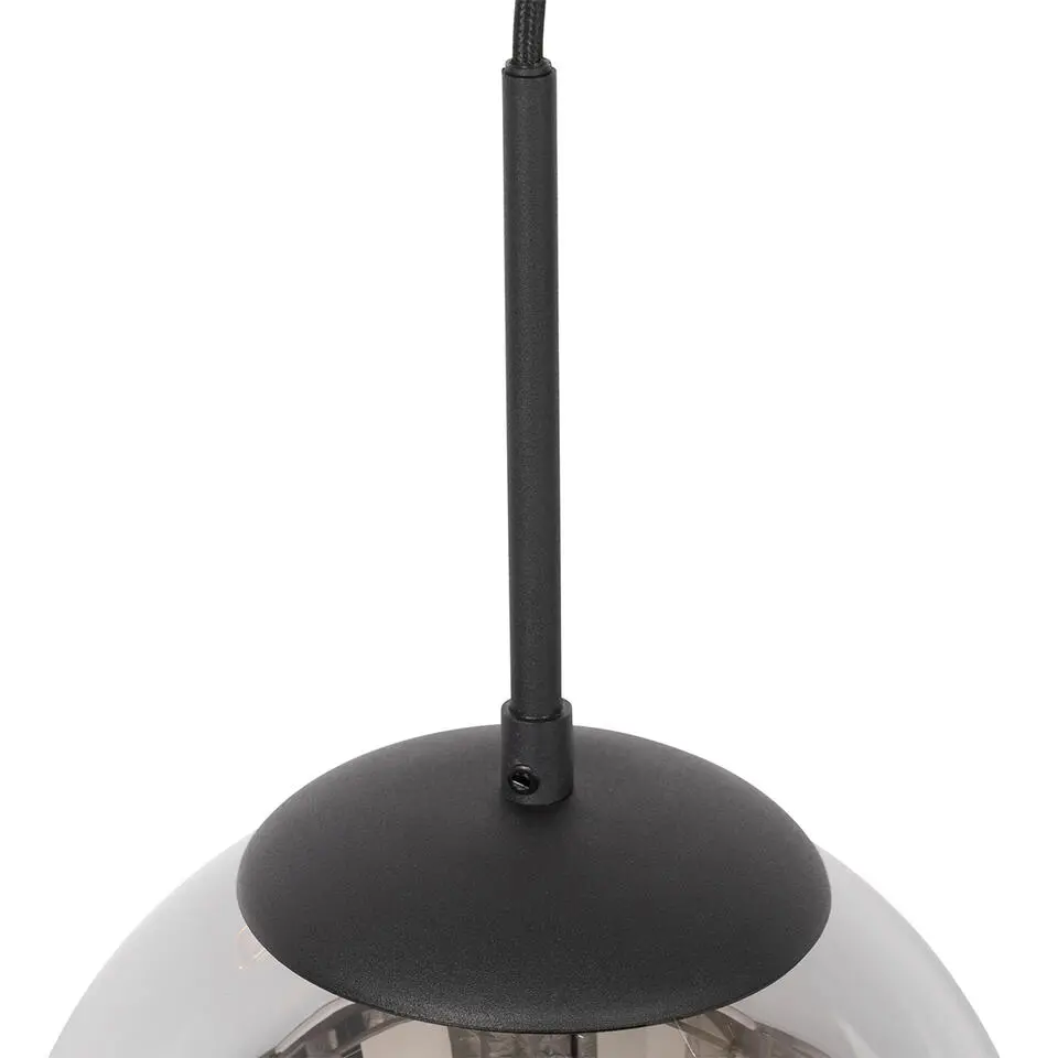 Qazqa hanglamp flore zwart e27